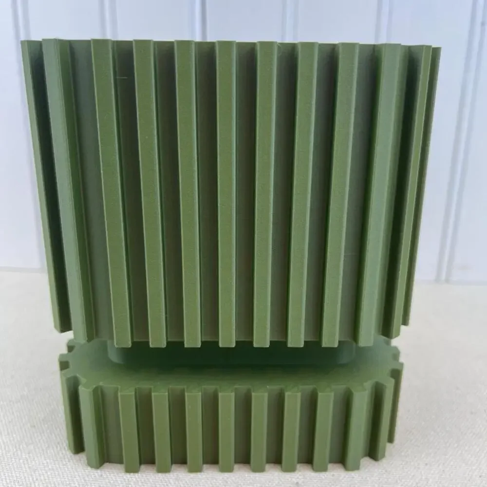 Modern Geometric Planter Striped Planter Pot with Drainage, Indoor Flower Pot